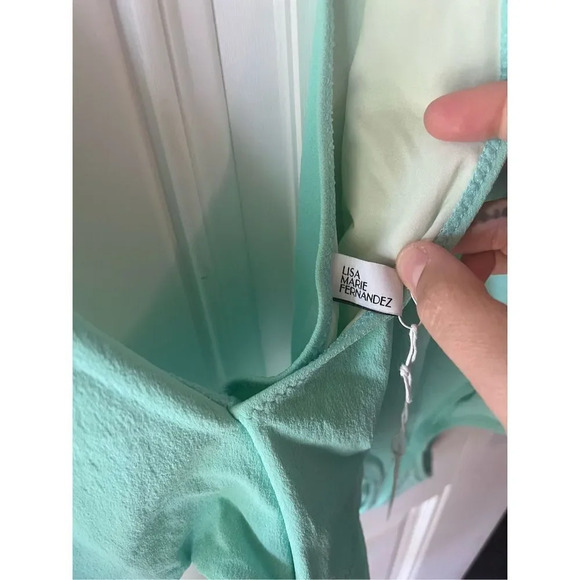 Lisa Marie Fernandez NWT SWIMSUIT the dree louise maillot seafoam crepe size xs - Picture 5 of 10
